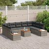 vidaXL Tuinbankenset met kussen met opslag 5 pcs Grijs Polyrattan