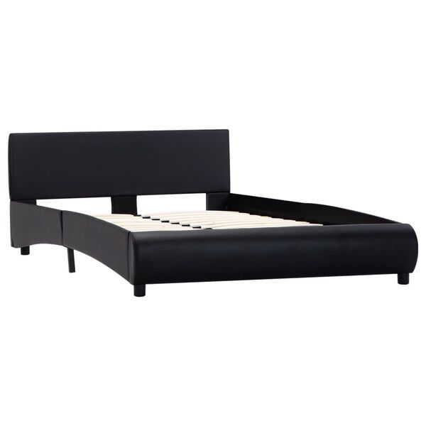 vidaXL Bedframe met LED kunstleer zwart 140x200 cm