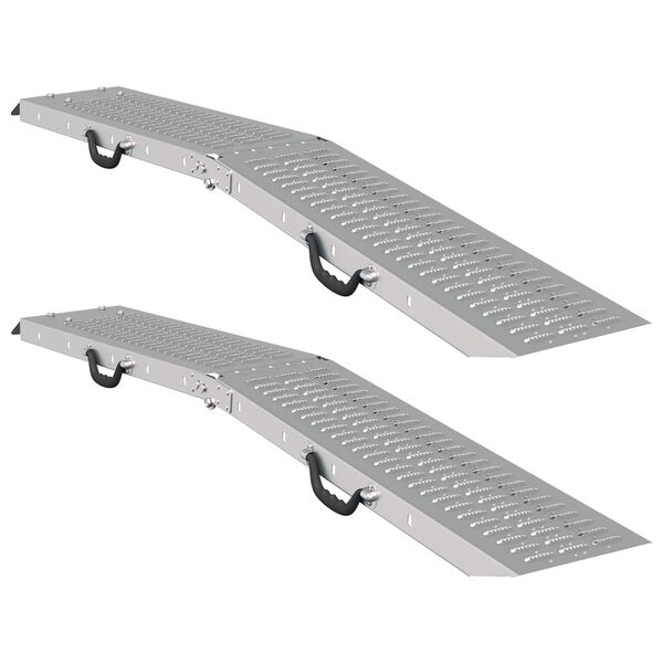 vidaXL Laad Ramp 2 pcs Zilver 166 x 23 x 4,5 cm Gegalvaniseerd staal