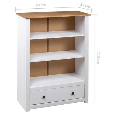 vidaXL Boekenkast Panama Range 80x35x110 cm massief grenenhout wit