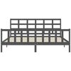 vidaXL Bedframe met hoofdbord massief hout grijs 200x200 cm