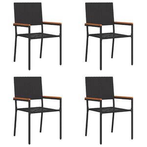 vidaXL Tuinstapelstoelen 4 st Zwart en Bruin