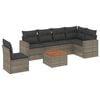 vidaXL 7-delige Loungeset met kussens poly rattan grijs