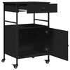vidaXL Keukentrolley 56x43x89,5 cm bewerkt hout zwart