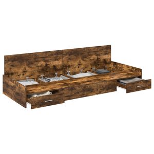 vidaXL Bedframe met hoofdeinde Gerookt eiken 100 x 200 cm Bewerkt hout