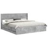 vidaXL Bedframe met opbergruimte en hoofdbord Betongrijs 200 x 200 cm