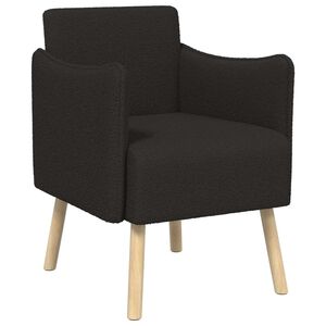 vidaXL Accentstoel Zwart Boucl&eacute;