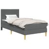vidaXL Bedframe met matras met hoofdeinde Donkergrijs 90 x 190 cm Stof