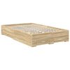 vidaXL Bedframe met hoofdeinde Sonoma Eiken 120 x 200 cm Bewerkt hout