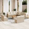 vidaXL 12-delige Loungeset met kussens poly rattan beige