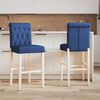 vidaXL Barstoelen 2 st massief rubberhout en stof