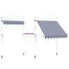 vidaXL Luifel handmatig uittrekbaar 200 cm blauw en witte strepen