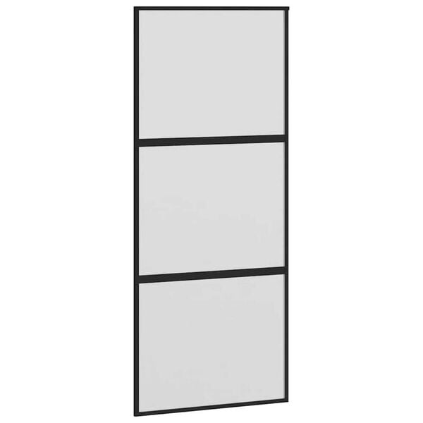 vidaXL Schuifdeur met beslag 90x205 cm gehard glas en aluminium