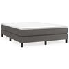 vidaXL Boxspring met matras kunstleer grijs 140x200 cm