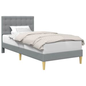 vidaXL Bedframe met hoofdeinde Lichtgrijs 80 x 200 cm Stof