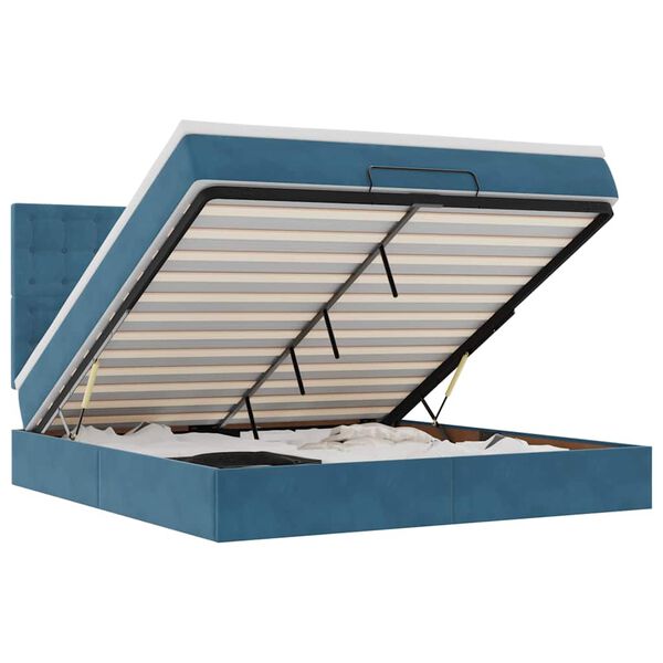 vidaXL Ottoman bed met matrassen en LED's 160x200cm fluweel