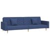 vidaXL Slaapbank 2-zits met 2 kussens stof blauw