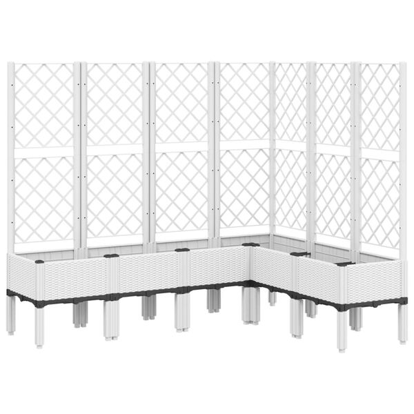 vidaXL Plantenbak met latwerk 160x120x142 cm polypropeen wit