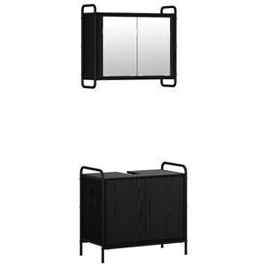vidaXL Badkamerkastenset 2 st Zwart eiken 65,5 x 34 x 61 cm