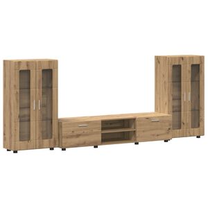 vidaXL Tv-meubelset FLORIN 3 pcs Artisan Eiken Bewerkt hout