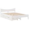 vidaXL Bedframe met lades massief grenenhout wit 120x200 cm