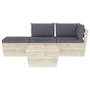 vidaXL 4-delige Loungeset met kussens pallet vurenhout