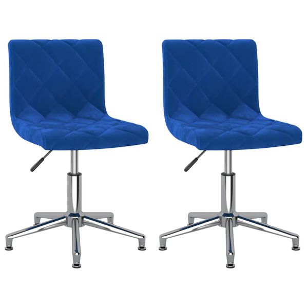 vidaXL Eetkamerstoelen draaibaar 2 st fluweel blauw