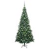 vidaXL Kunstkerstboom met verlichting en kerstballen L 240 cm groen