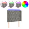 vidaXL Hoofdbord LED 103x16x118/128 cm fluweel lichtgrijs