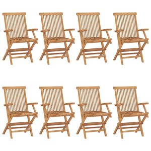 vidaXL Opklapbare stoelen, 8 stuks, massief teakhout
