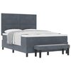 vidaXL Boxspring bed met hoofdeinde Donkergrijs 200 x 140 cm Fluweel