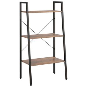 vidaXL Opbergmeubel met 3 lagen 56x35x108 cm donkerbruin en zwart