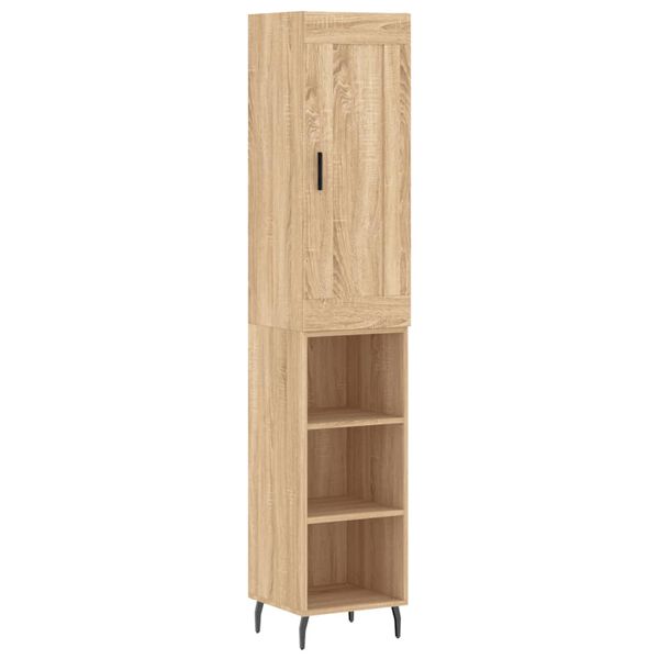 vidaXL Hoge kast 34,5x34x180 cm bewerkt hout sonoma eikenkleurig