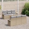 vidaXL Tuin Sofa Set met kussen met opslag 7 pcs Beige en Licht Grijs