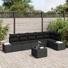 vidaXL Tuin Sofa Set met kussen met opslag 7 pcs Zwart poly rattan