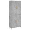 vidaXL Hoge kast 69,5x34x180 cm bewerkt hout betongrijs