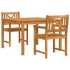 vidaXL Tuin eettafelset 3 st Bruin Massief acaciahout