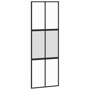 vidaXL Schuifdeur 76x205 cm gehard glas en aluminium zwart
