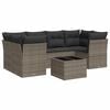 vidaXL 7-delige Loungeset met kussens poly rattan grijs