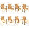 vidaXL Tuinstoelen stapelbaar 8 st 56,5x57,5x91 cm massief teakhout