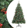 vidaXL Kunstkerstboom met scharnieren dennenappels en bessen 210 cm