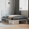 vidaXL Bedframe met hoofdbord metaal wit 107x203 cm