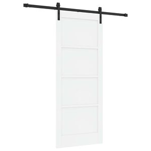 vidaXL Schuifdeur 83 x 202 cm Massief grenenhout Wit en zwart