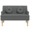 vidaXL Bankje met kussens 113x64,5x75,5 cm stof donkergrijs