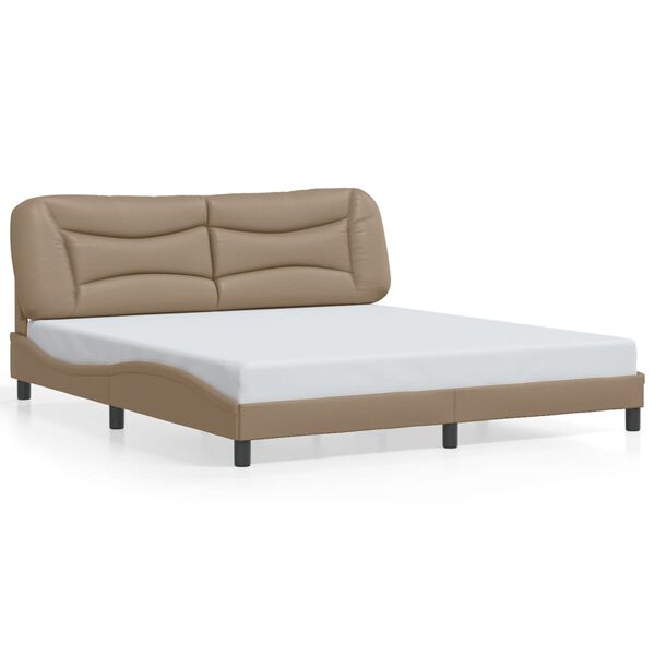 vidaXL Bedframe zonder matras "Hvar" kunstleer cappuccinokleurig 180x200 cm