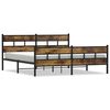 vidaXL Bedframe zonder matras metaal gerookt eikenkleurig 193x203 cm