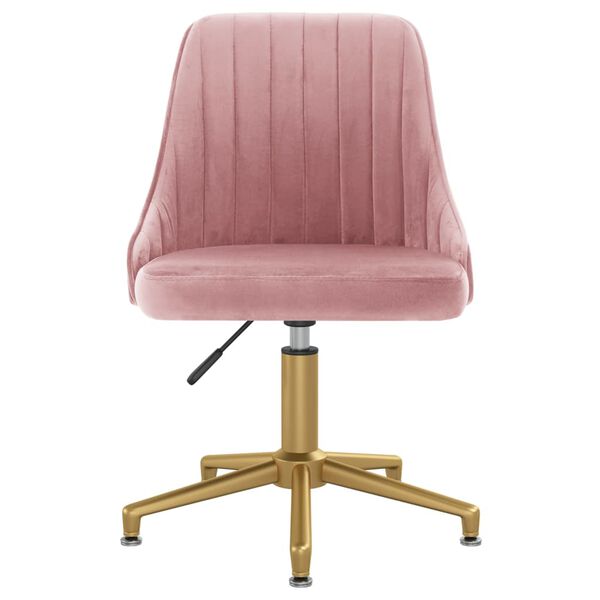 vidaXL Eetkamerstoelen draaibaar 2 st fluweel roze