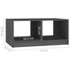 vidaXL Salontafel 75x50x33,5 cm massief grenenhout grijs