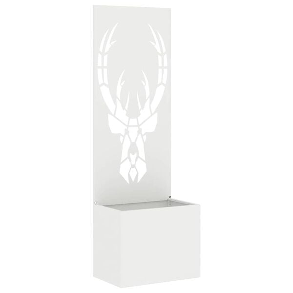 vidaXL Tuin Privacy Screen Wit 50 x 140 cm Koudgewalst staal