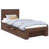 vidaXL Bedframe met hoofdeinde Bruin Eiken 80 x 200 cm Bewerkt hout